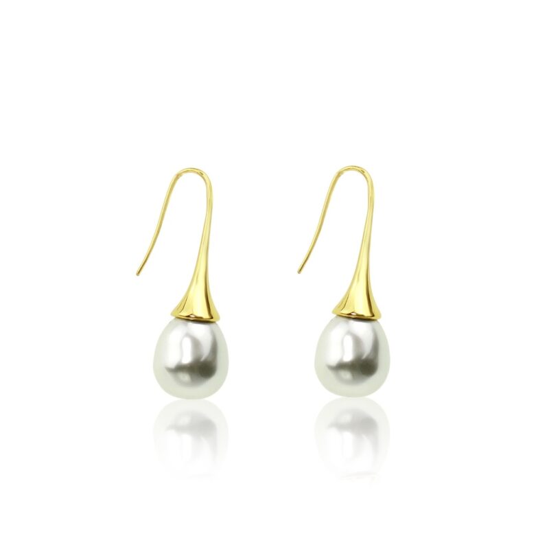 Yellow Gold Baroque Drop Earrings