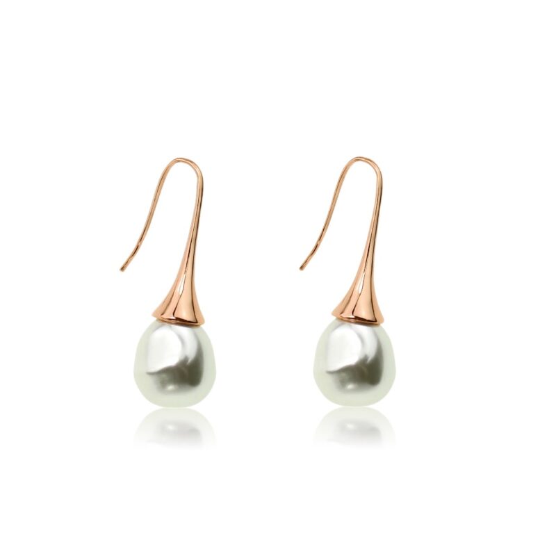 Rose Gold Baroque Drop Earrings