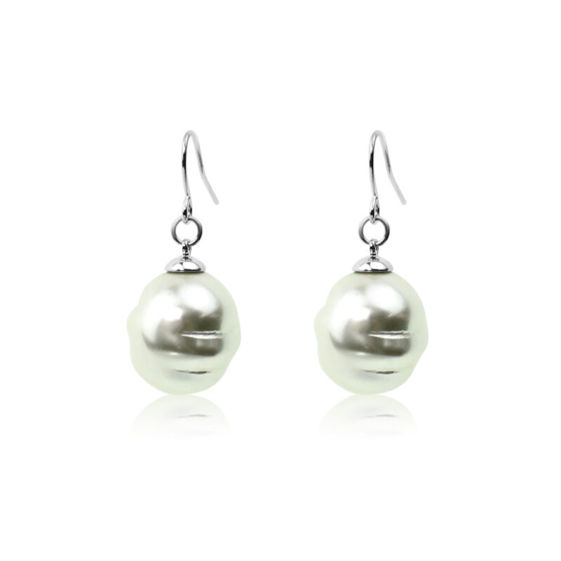 Silver Baroque Drop Earrings
