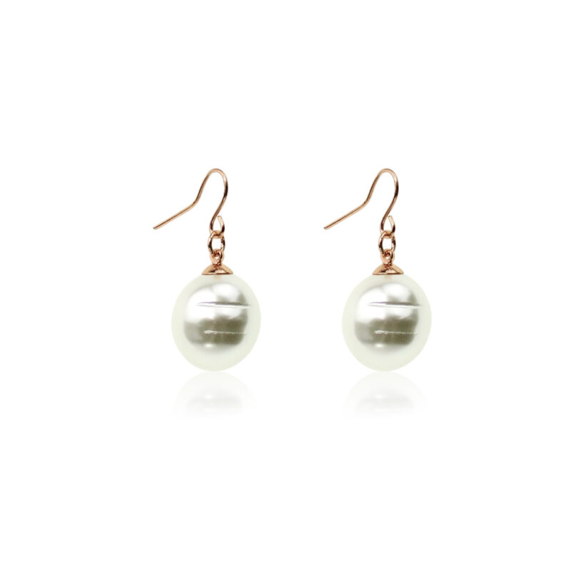 Rose Gold Baroque Drop Earrings