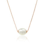 Rose Gold Freshwater Pearl Single Necklace