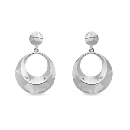 Silver Shiny Open Round Earrings