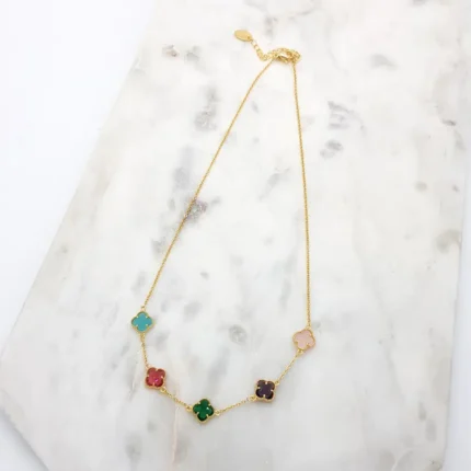 Multicoloured Clover Necklace